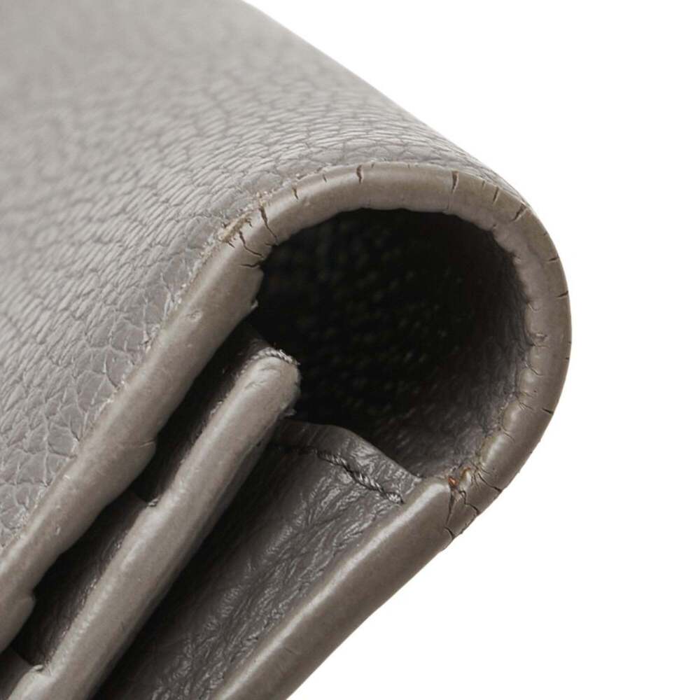 Saint Laurent Sac de Jour Long Wallet 504981 Gray Leather Women's SAINT LAURENT - Picture 8 of 14